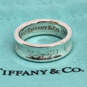 Tiffany & Co Vintage 1997 925 Sterling Silver 1837 Concave Ring Band Sz 6.75
